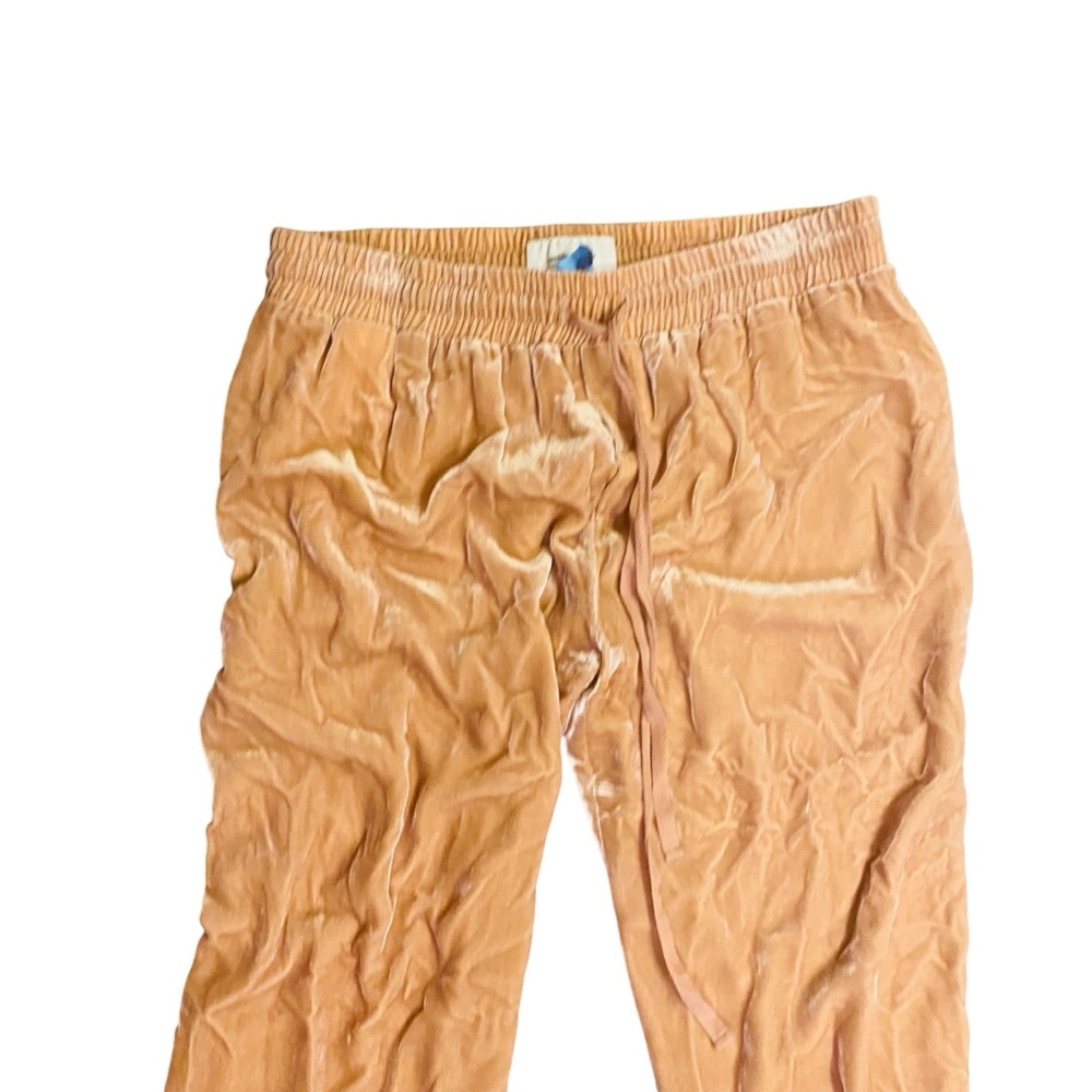 CURRENT/ELLIOTT Blush Pink Velvet Joggers - Picture 3 of 6